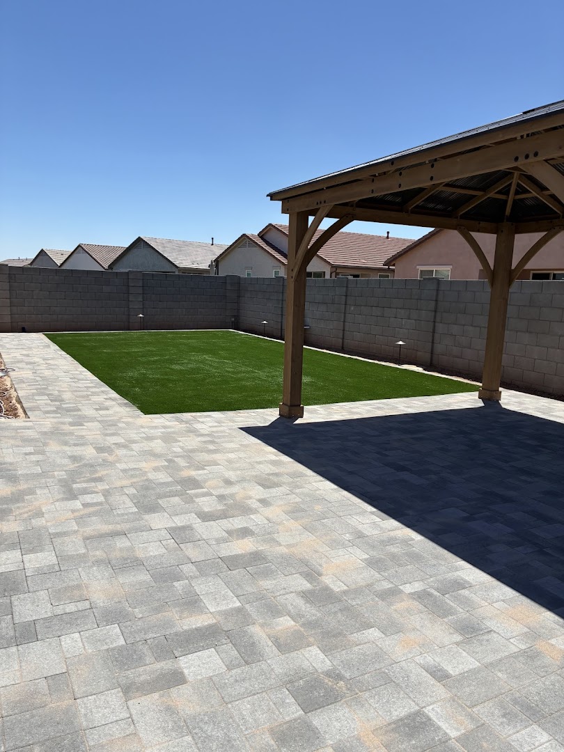 Backyard with pergola and artificial turf, Glendale AZ